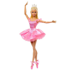 Barbie Ballet Wishes doll pink pointe shoes enable graceful pose options