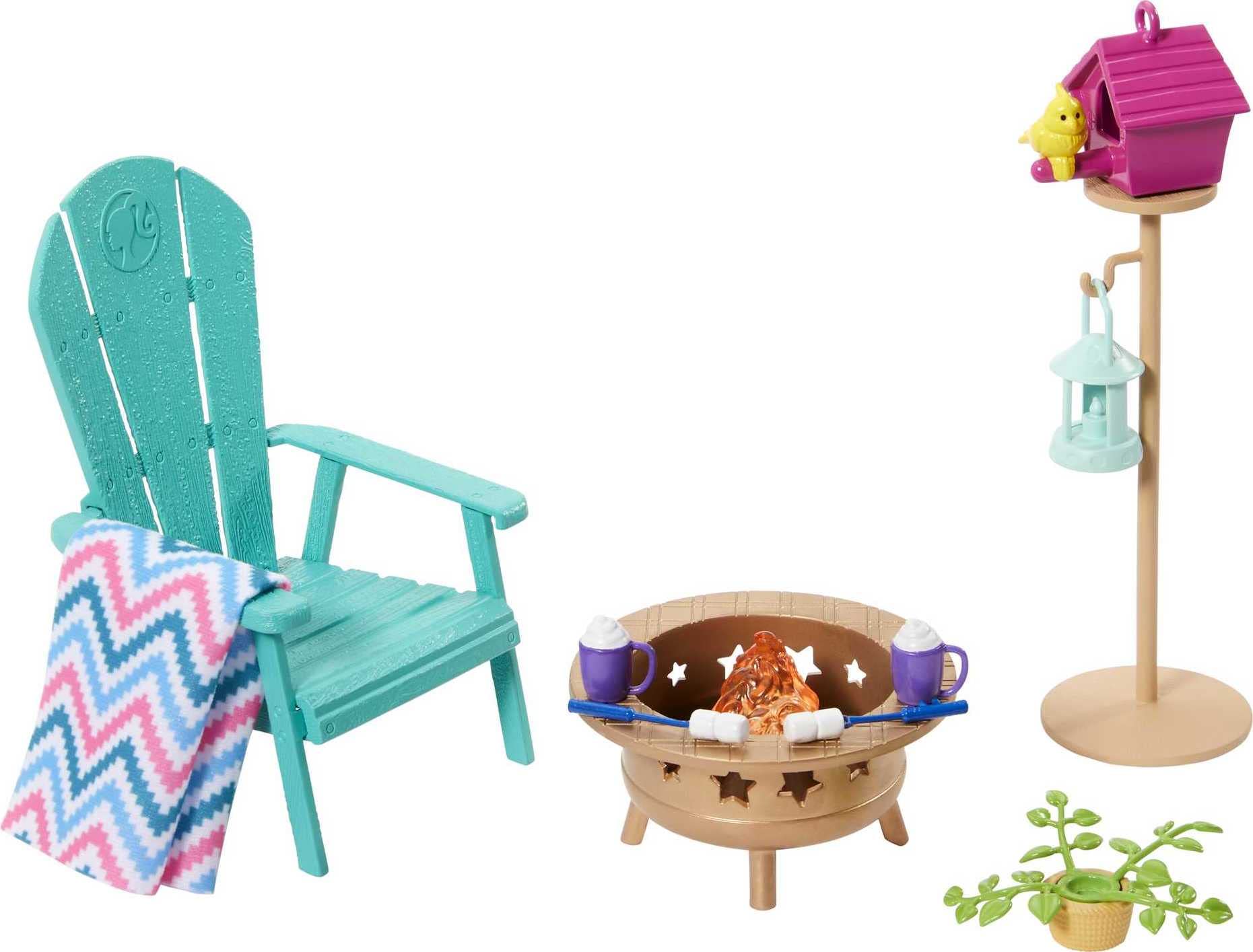 Barbie birdhouse with feeder and lantern for outdoor charm
