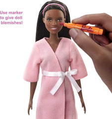 Barbie blemish marker creates removable pretend blemishes during play.