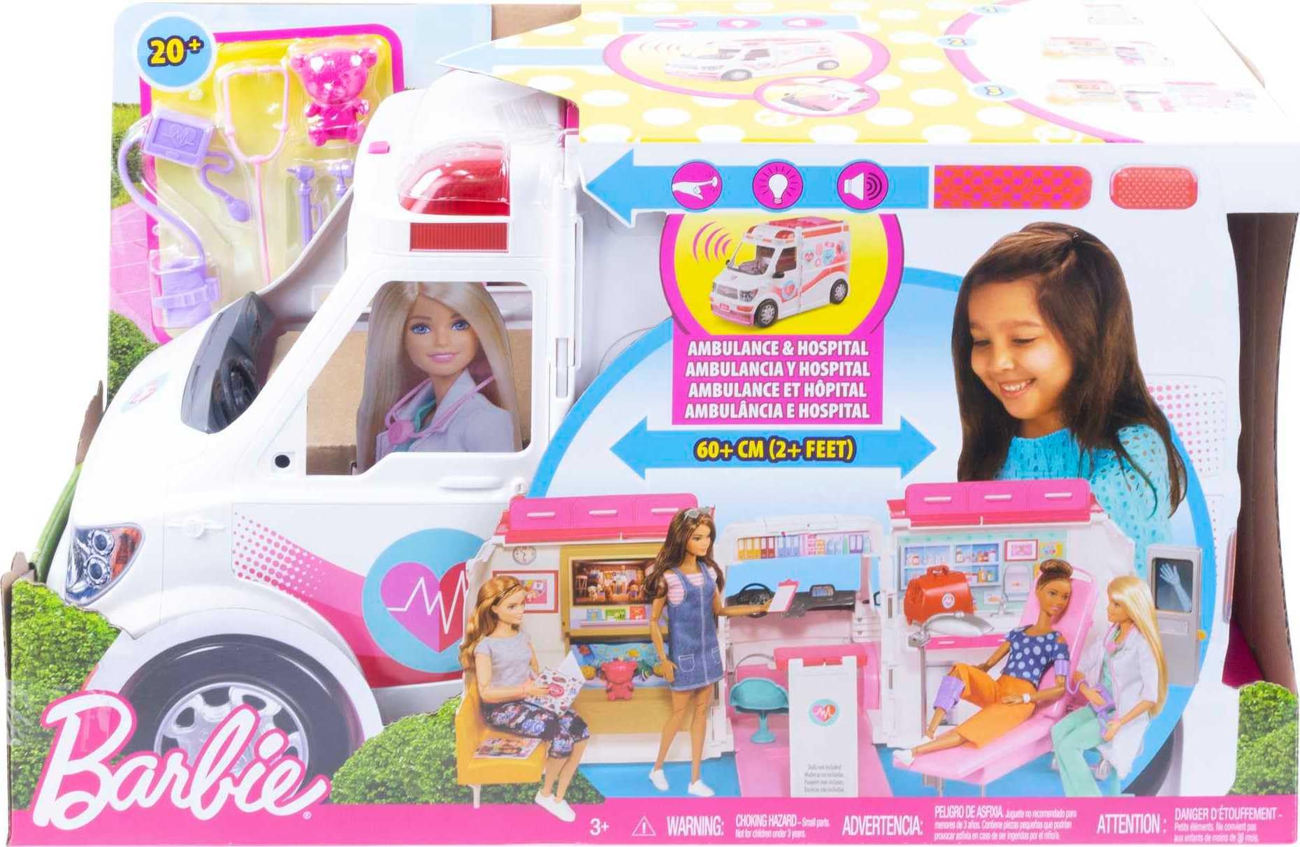 Barbie playset includes 20+ accessories for varied medical-themed play at home