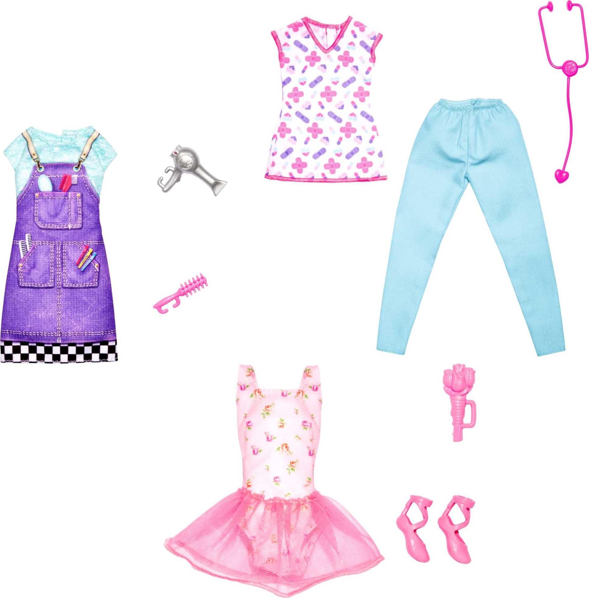 Barbie Career Fashions Ballerina Outfit Set side view ideal for storytelling and role play