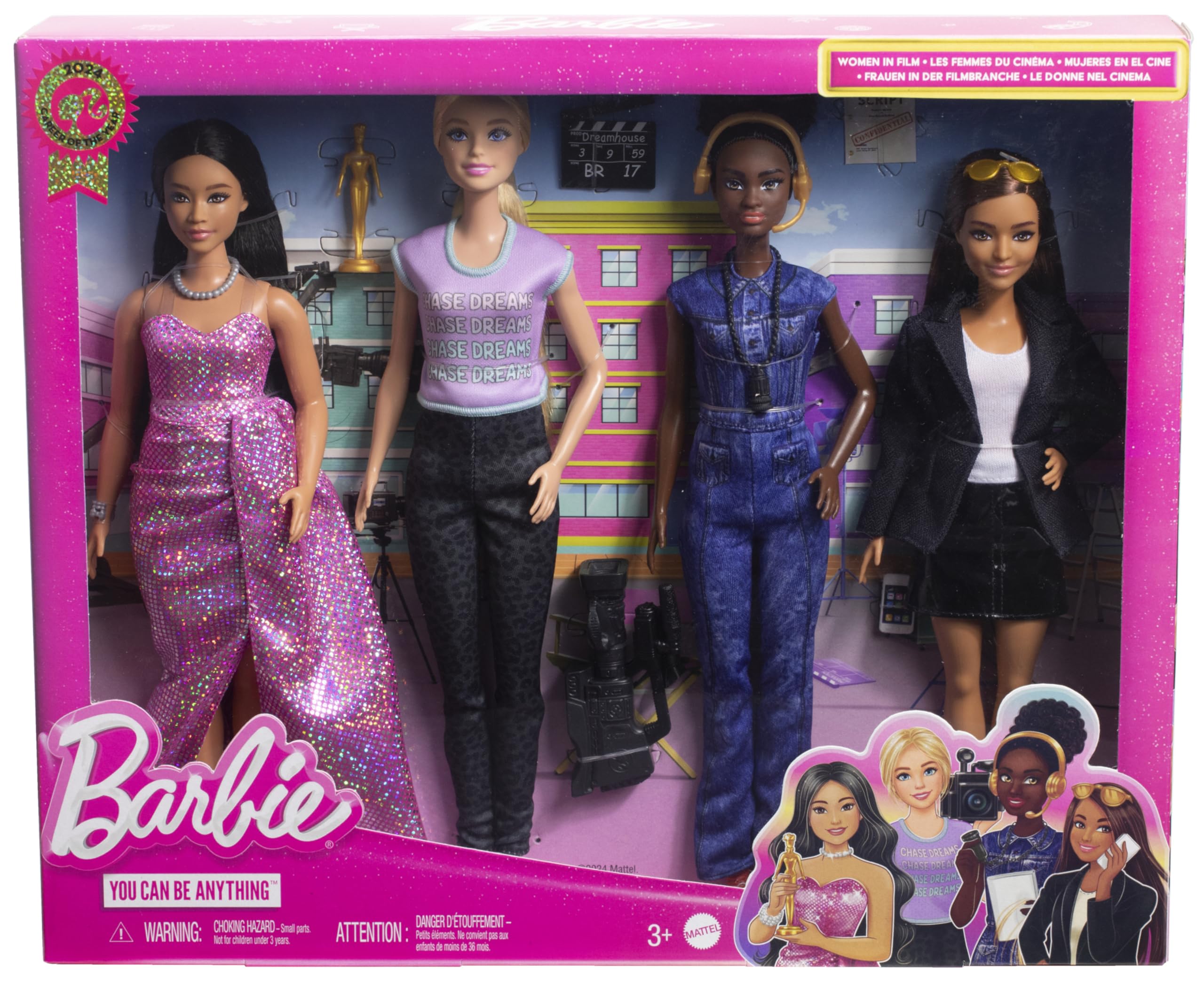 Barbie Careers Cinematographer with clapboard suggests timing and shooting sequences.