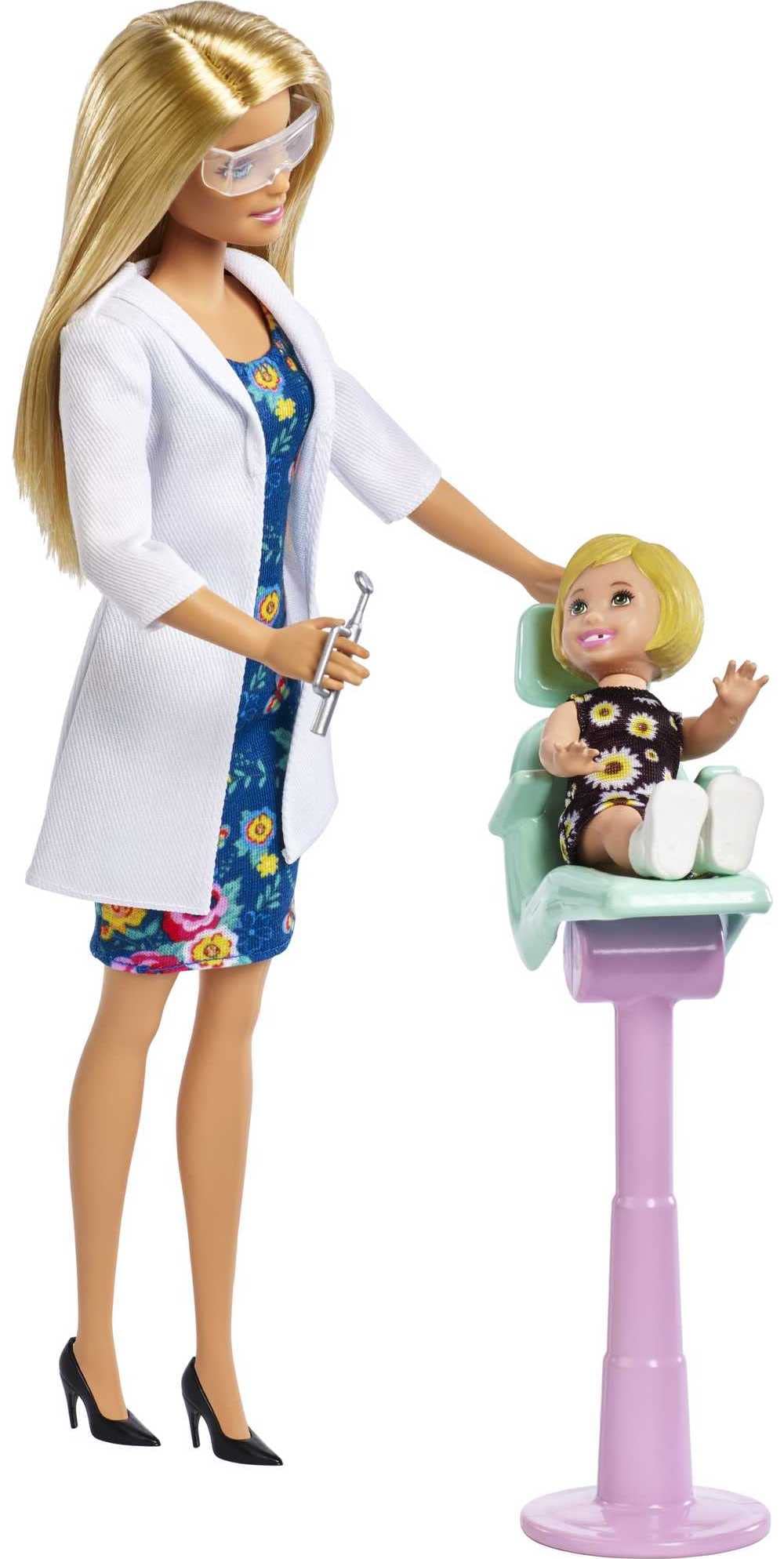 Barbie Careers dentist lamp and monitor adding realism to pretend appointments