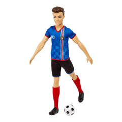 Ken soccer ball accessory included for realistic practice and game-day stories