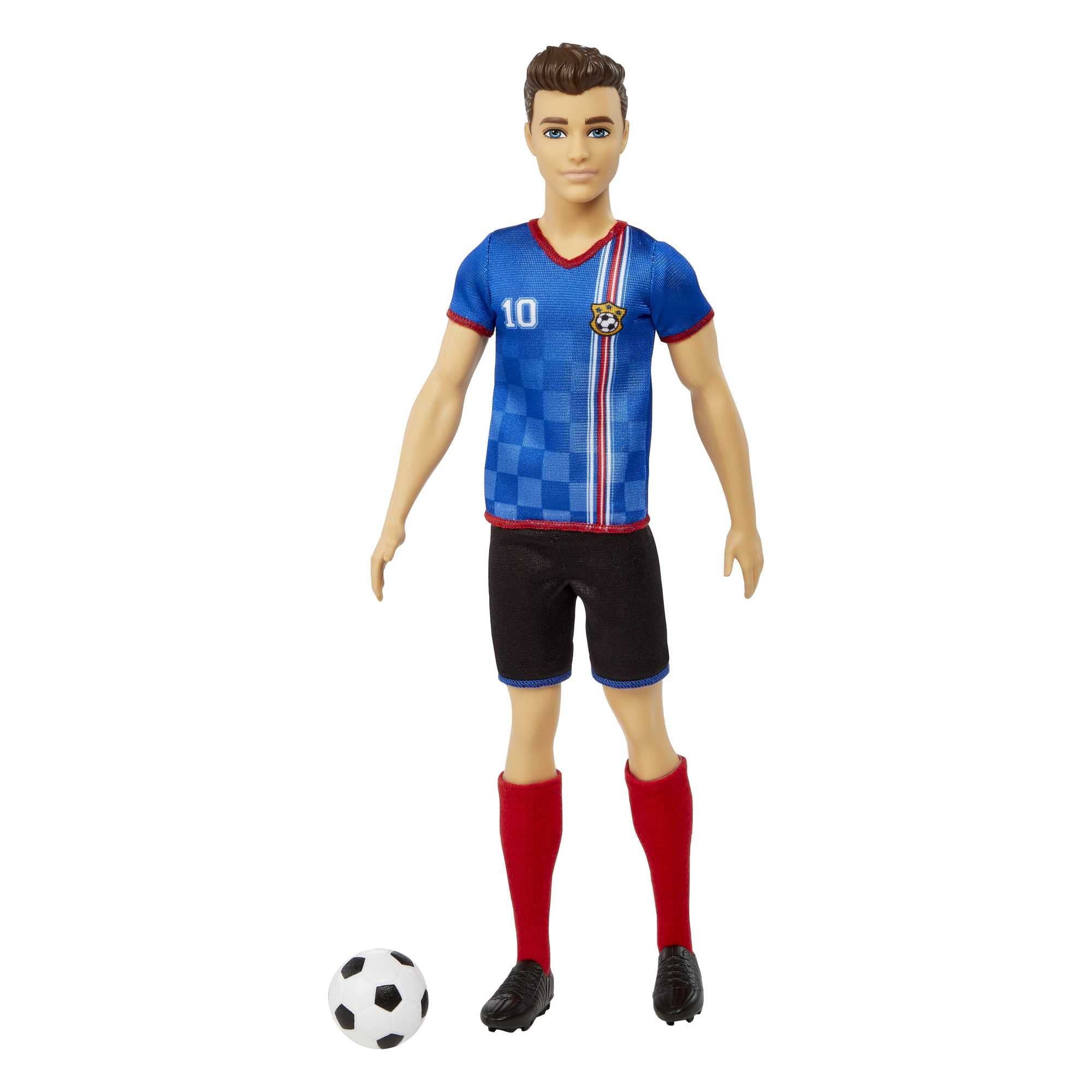 Blue jersey with number 10 and patch detail on Ken