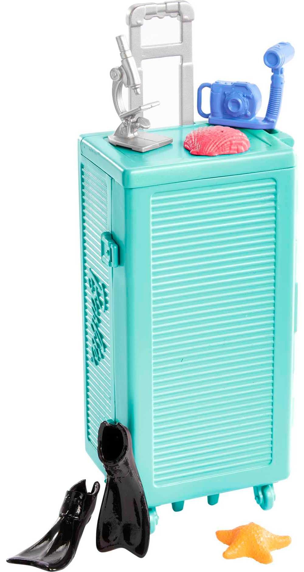 Barbie Careers mobile lab case stores pieces neatly for on-the-go play.
