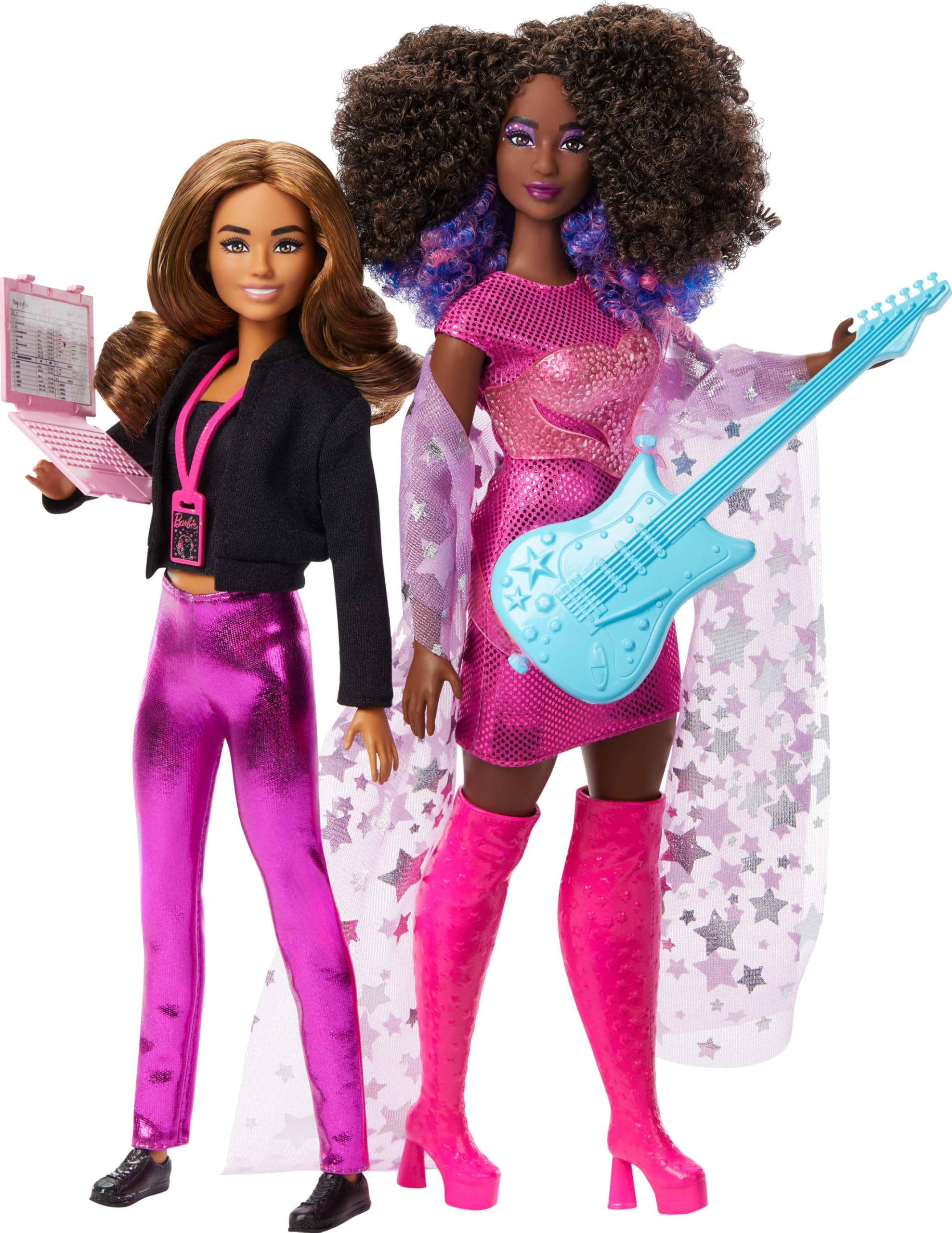 Barbie Music Star doll in pink sparkle dress ready for stage play