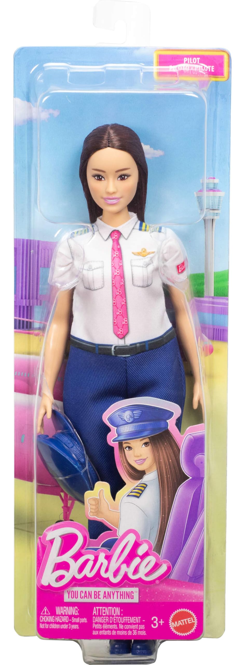 Barbie Careers Pilot doll epaulets shirt detail supports realistic role-play