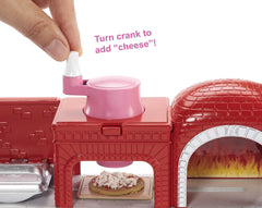 Barbie Careers pizza slicer helps cut slices for serving.