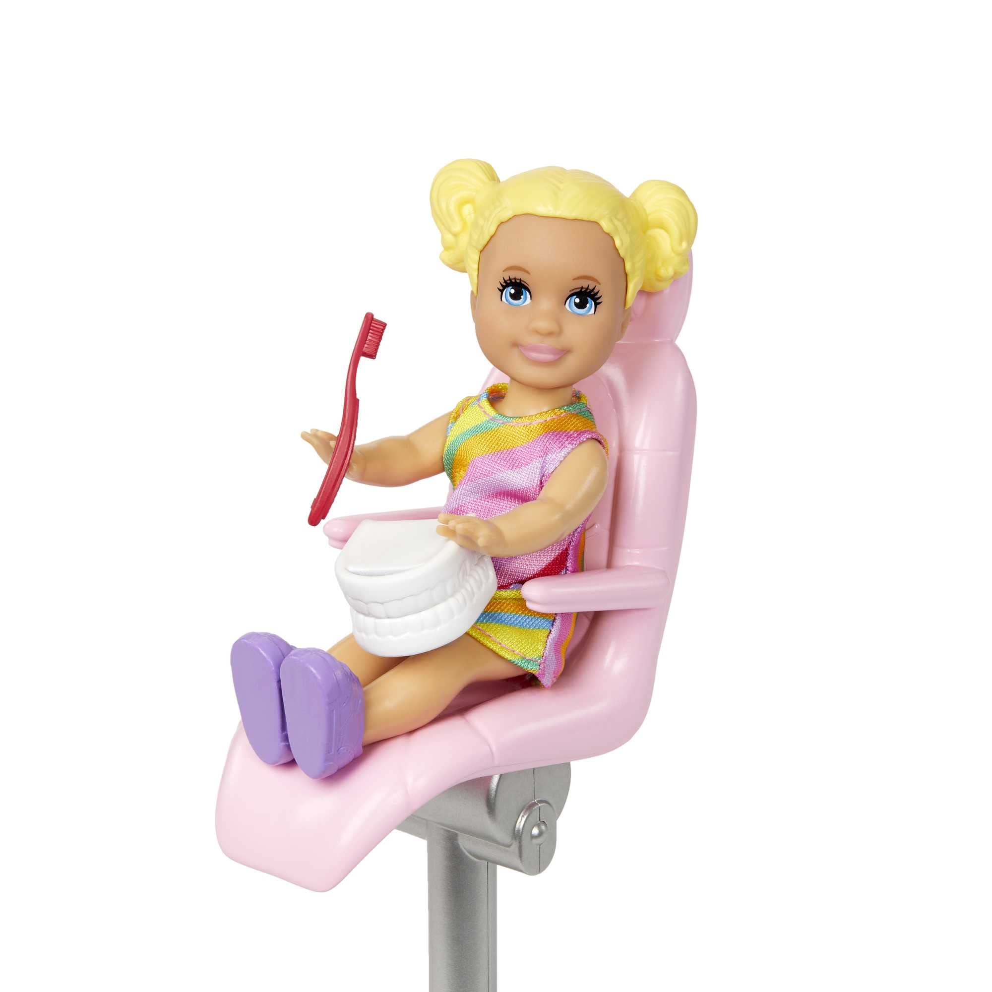 Barbie Careers dental station with tools for pretend care sessions.