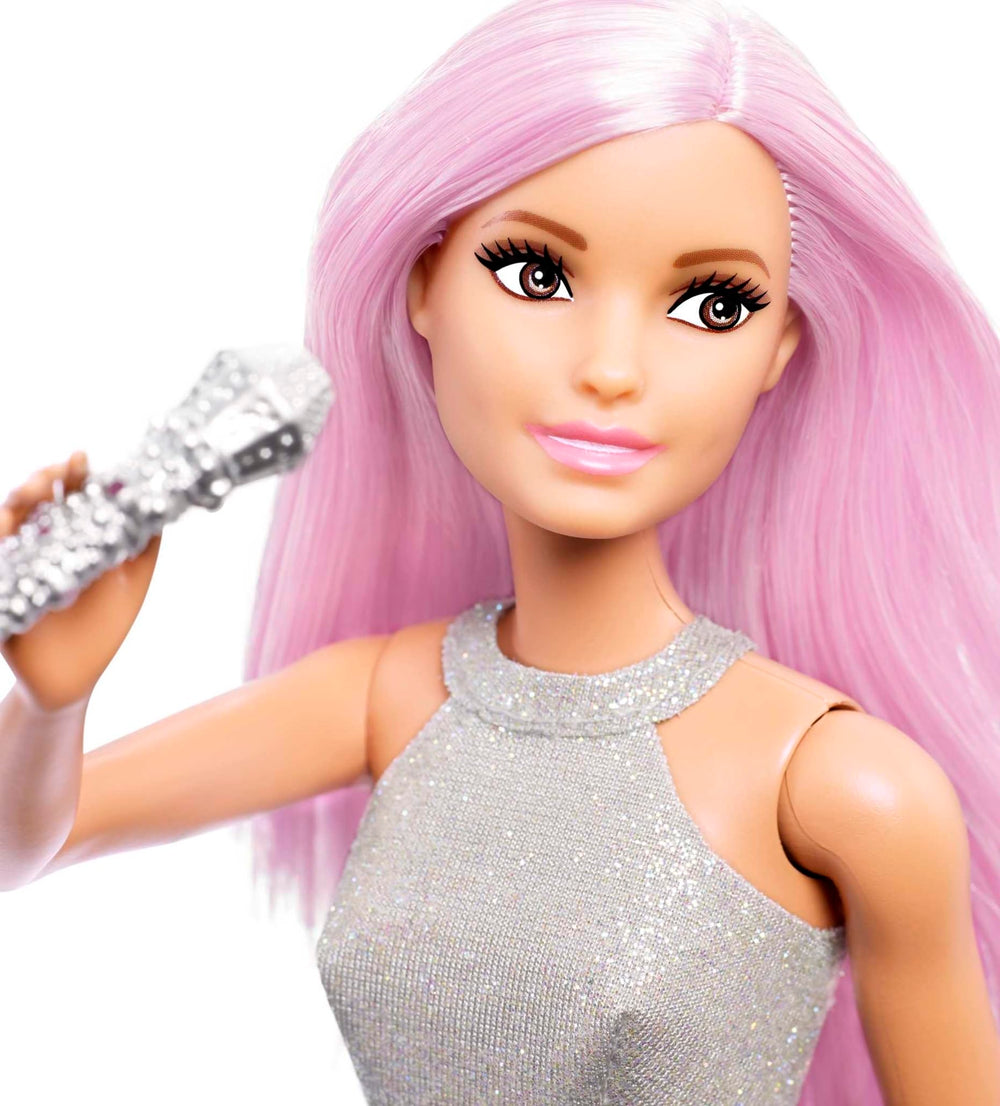 Barbie Careers pop star doll with pink hair inspires musical role-play adventures
