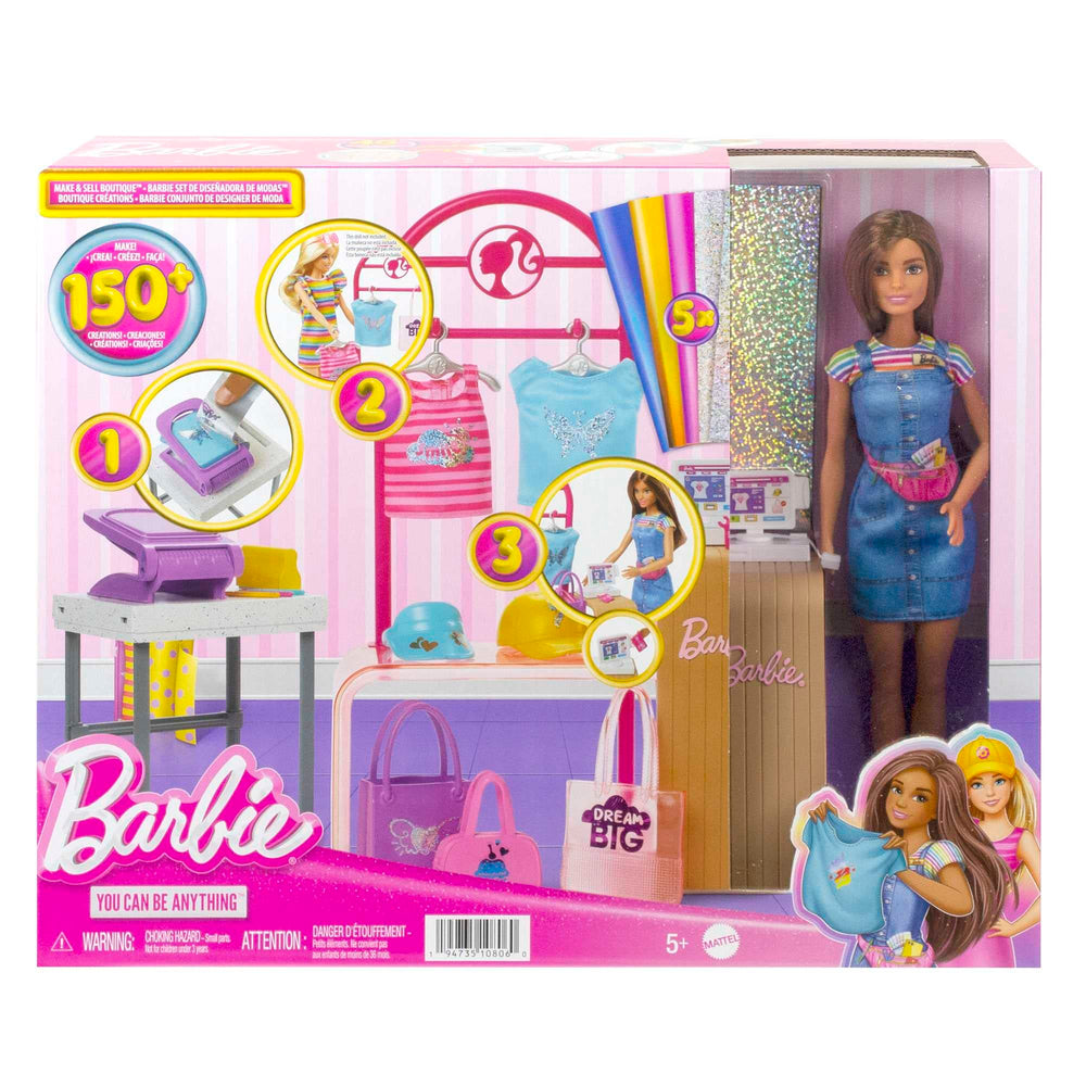 Barbie checkout register with card reader adds authentic boutique shopping moments