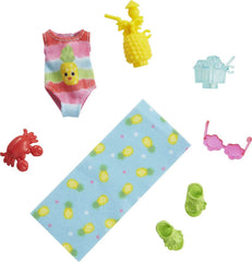 Barbie Chelsea Beach Accessory Pack towel, ideal for seaside pretend play and cozy beach moments.