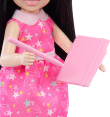 Barbie Chelsea Can Be Astronomer wearing star dress for creative play.