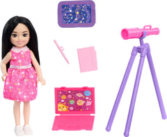 Barbie Chelsea Can Be Astronomer with telescope for imaginative space adventures.