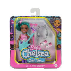 Barbie Chelsea Can Be Rockstar doll close-up outfit highlighting career flair