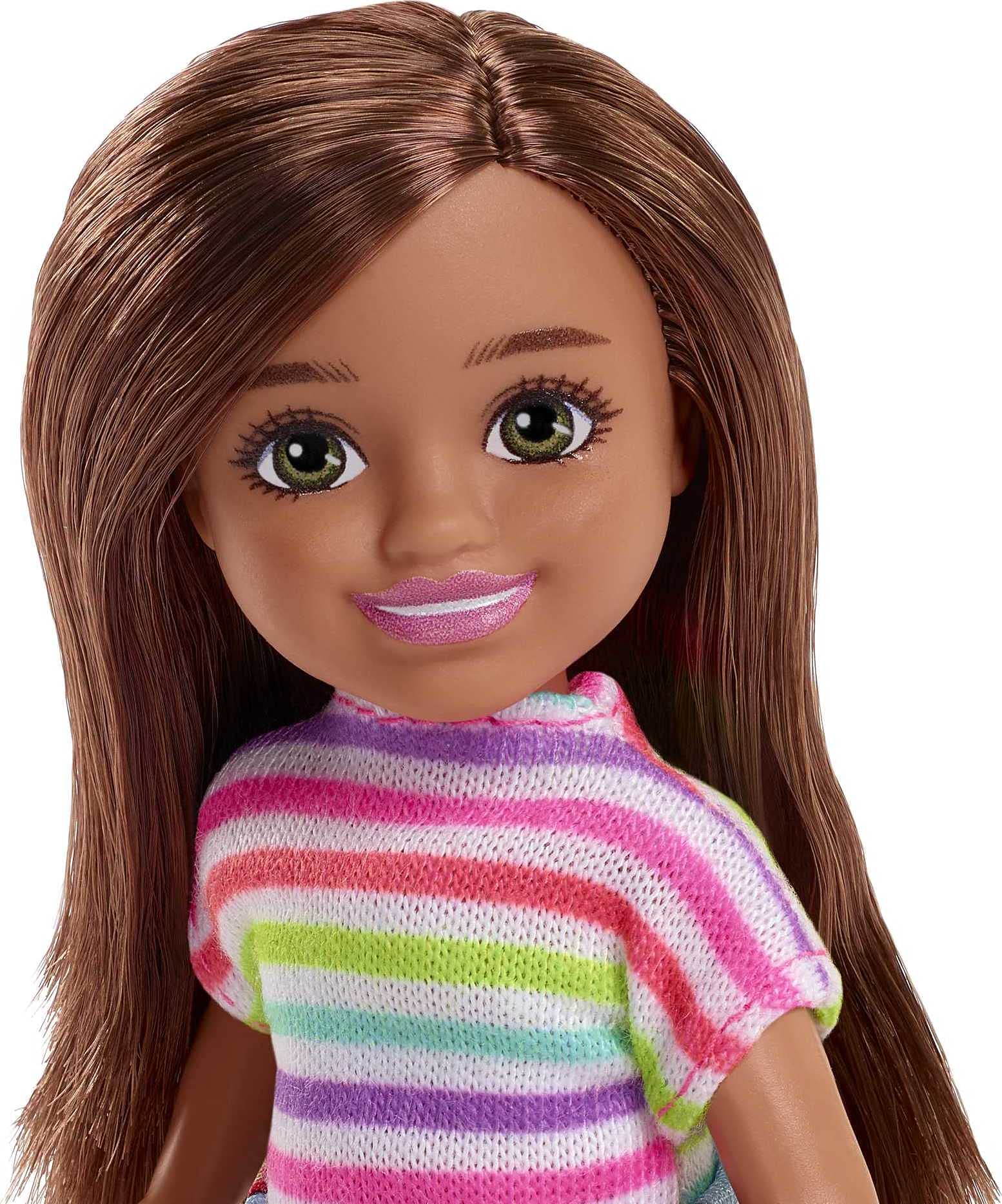 Barbie Chelsea Can Be doll showcasing interchangeable wardrobe for roles.