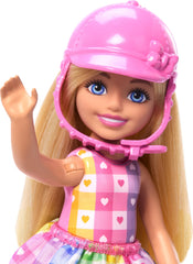 Barbie Chelsea doll with reins ready for guiding the pony