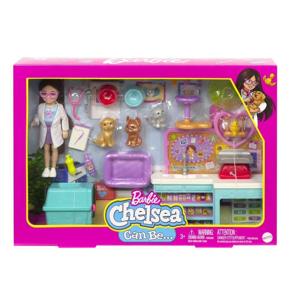 Barbie Chelsea kitty figures spark gentle examination roleplay