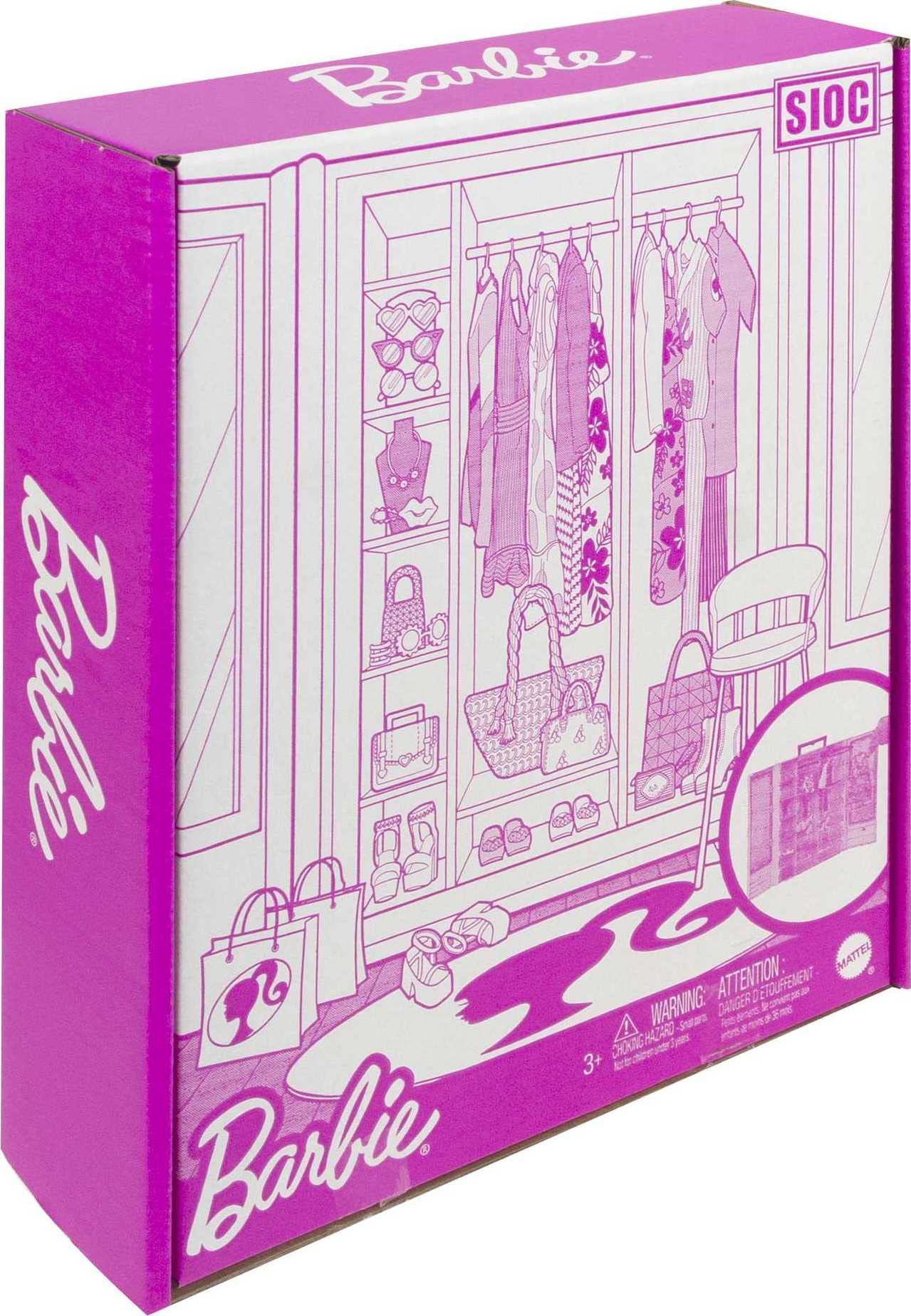 Barbie Closet Playset portable design with a carrying handle for travel play.