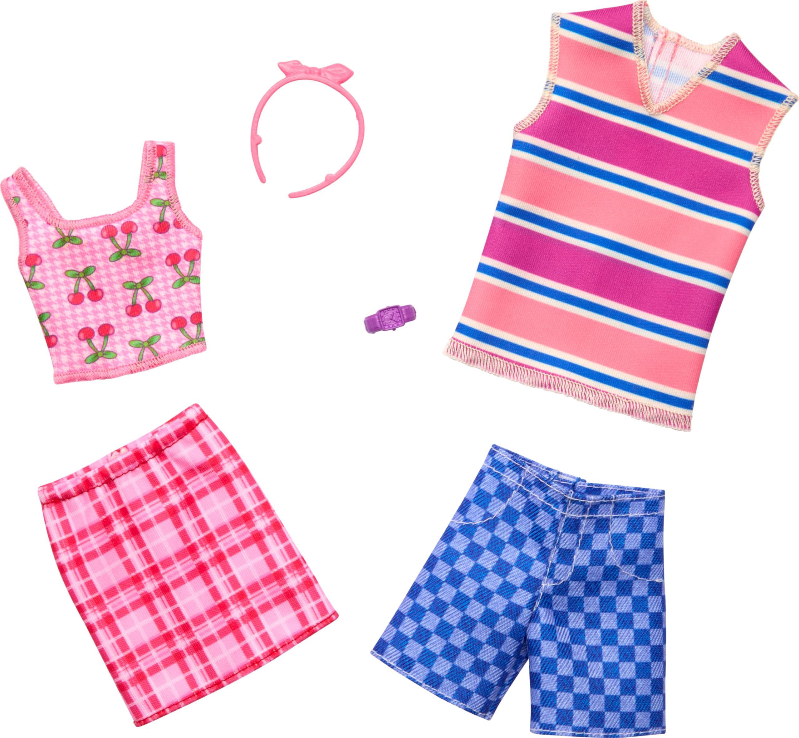 Barbie cherry-print top for imaginative dress-up and daily play.
