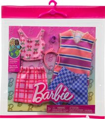 Barbie pink plaid skirt for versatile mix-and-match outfits and storytelling.