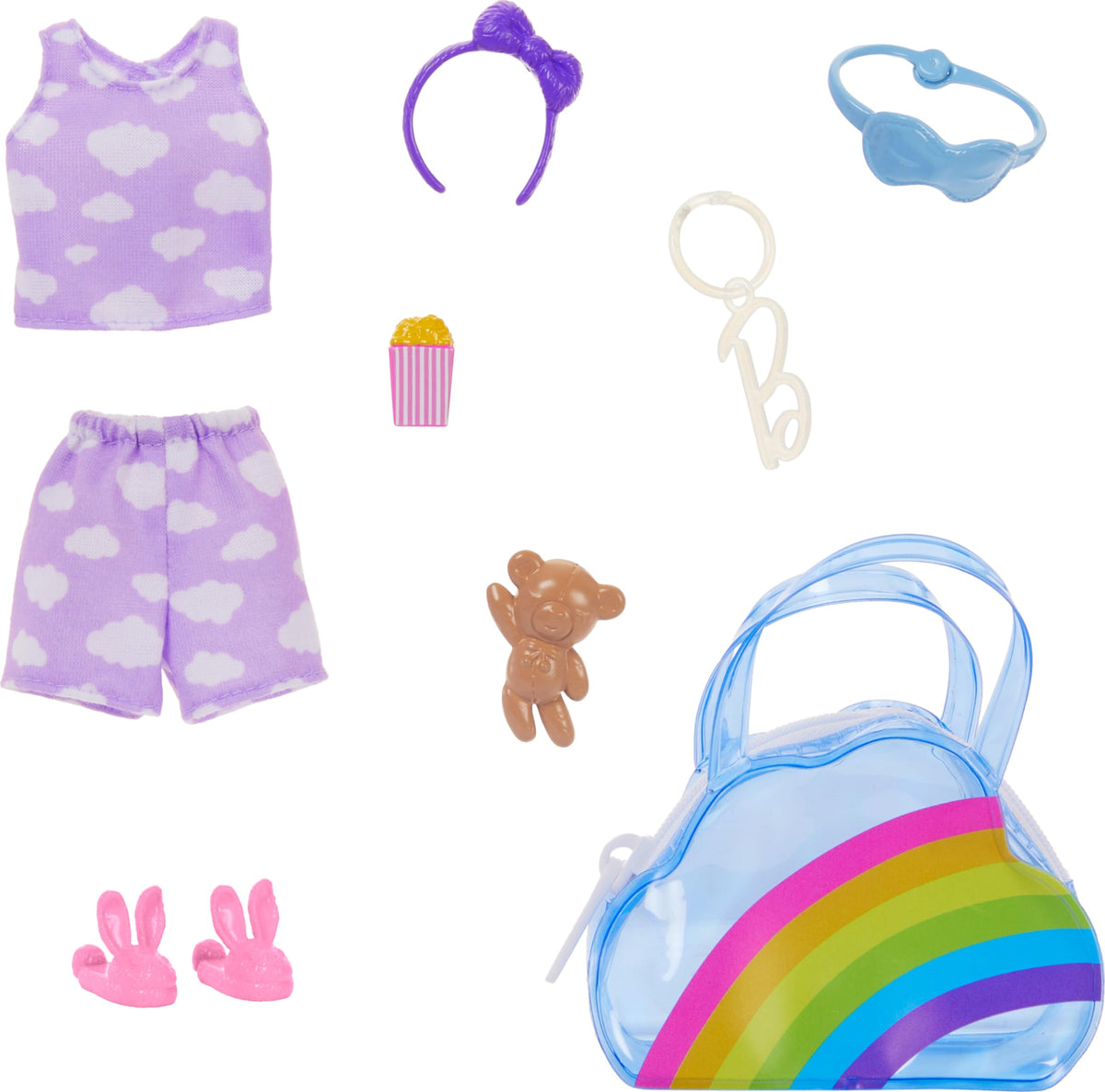 Barbie cloud backpack with rainbow print for stylish on-the-go play