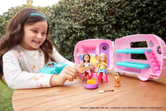 Barbie Club Chelsea camper opened into a cozy campsite for play.