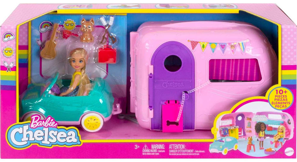 Barbie Club Chelsea trunk storage keeps essentials neatly organized on the go.