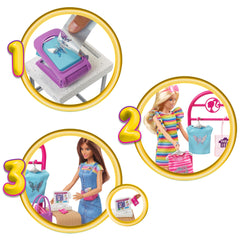 Barbie collection includes tops, hats, and purses for mixed fashion lines