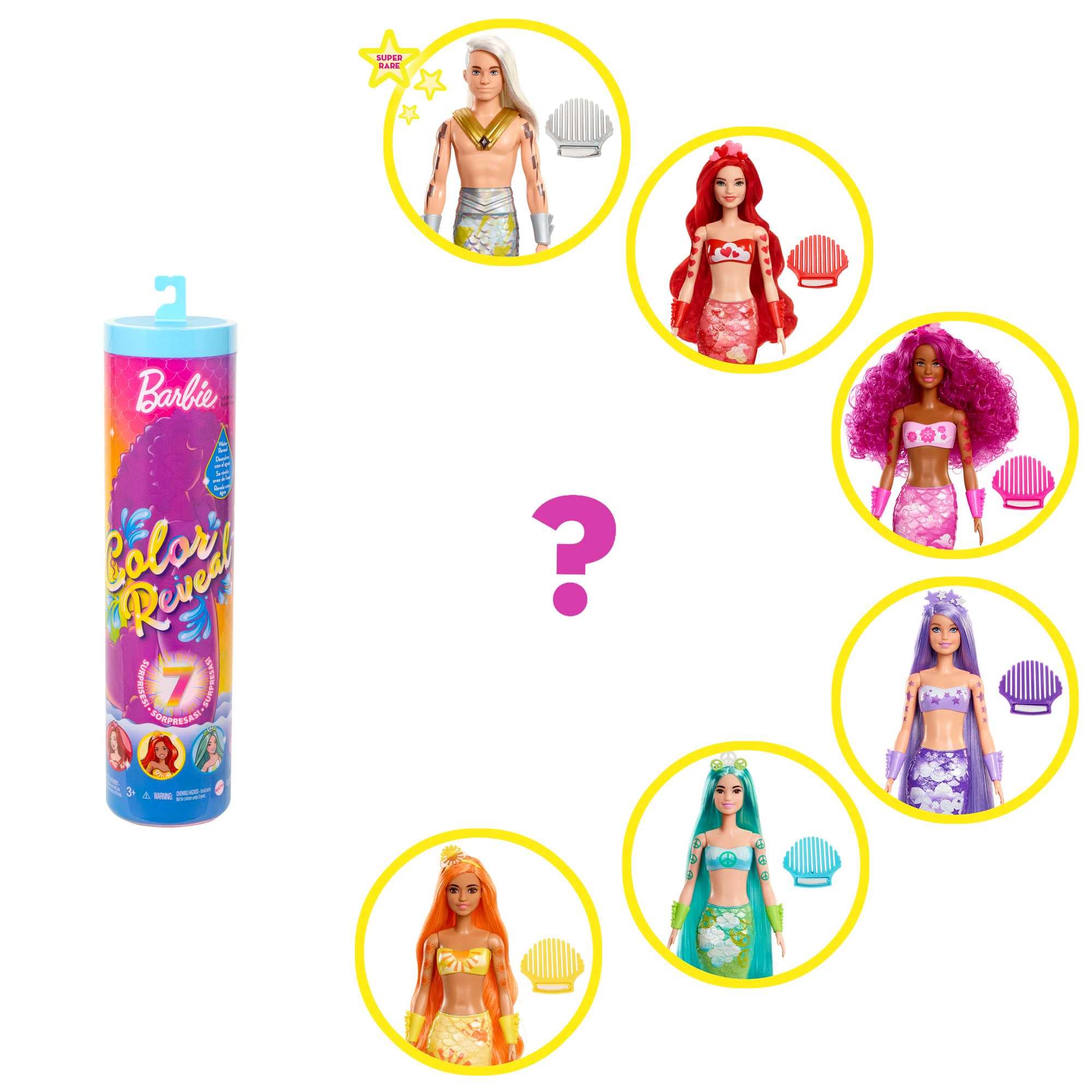 Barbie Color Reveal crown completes regal mermaid outfits
