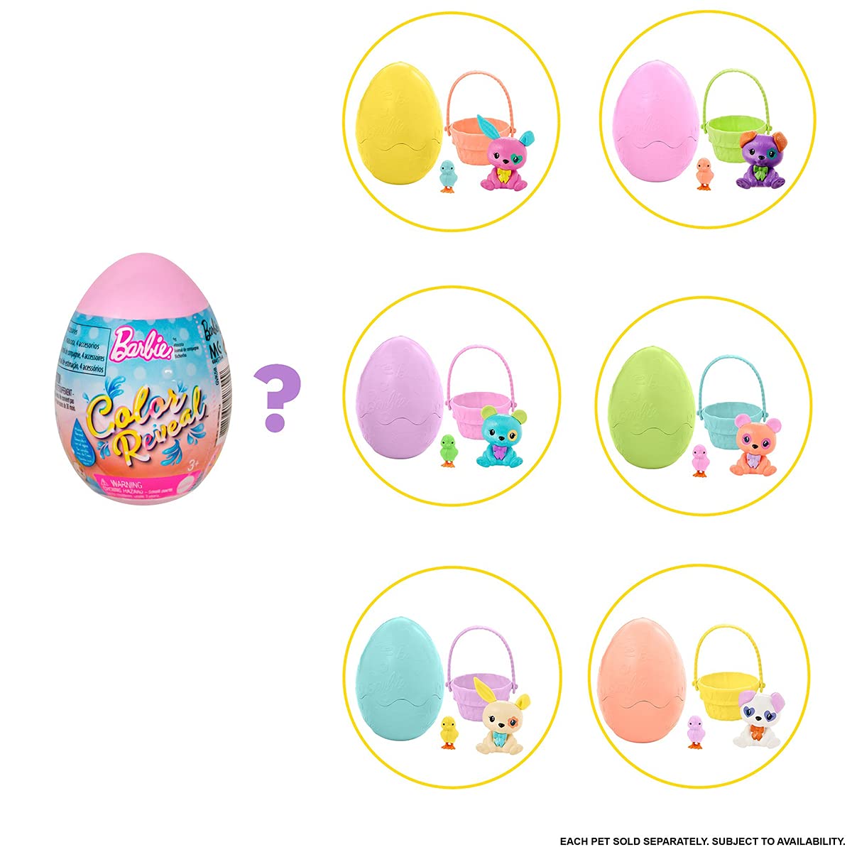 Barbie Color Reveal Easter Egg baby chick as a surprise accessory