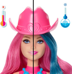 Barbie Color Reveal packaging tube stores accessories neatly.