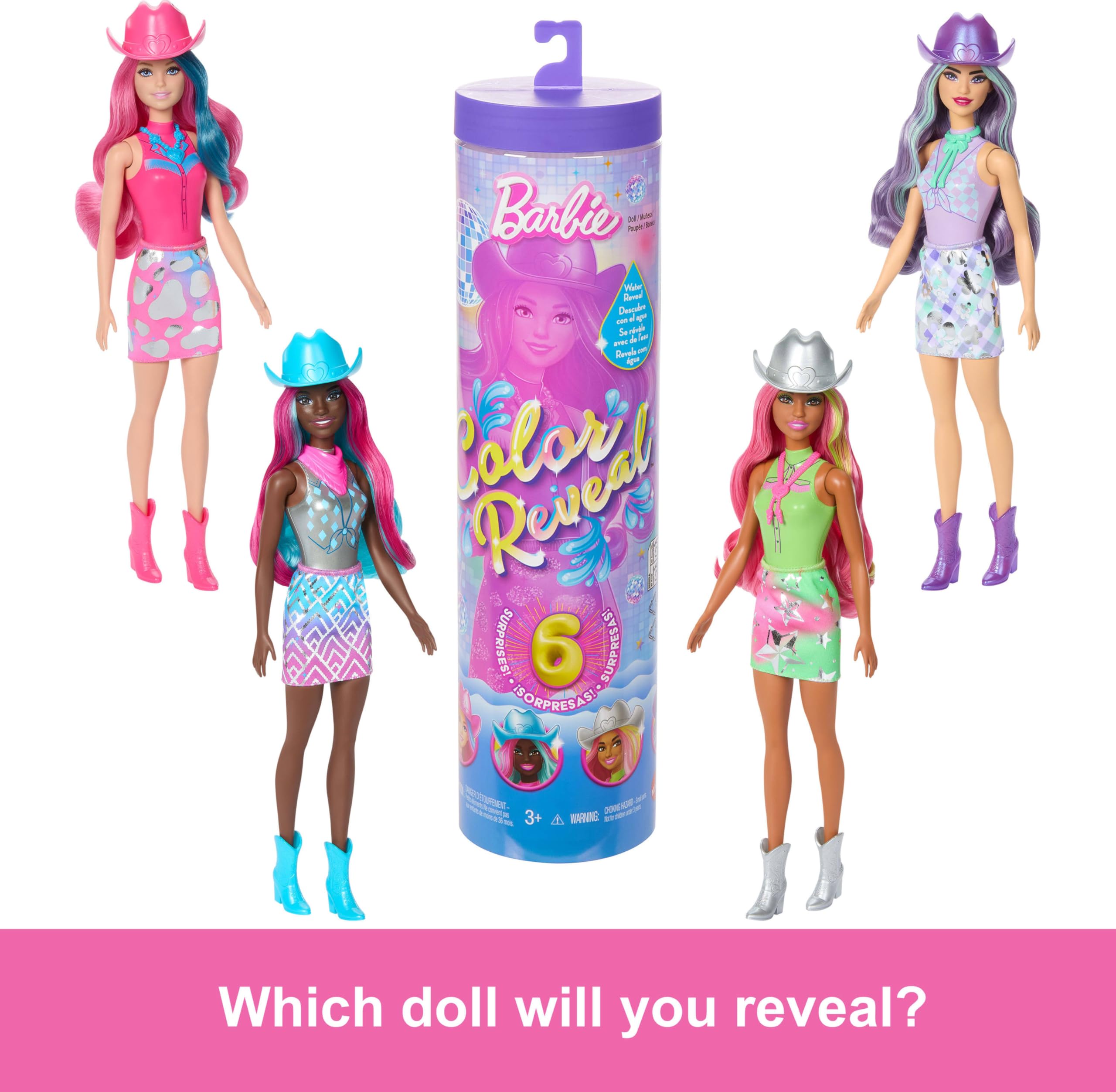 Barbie Color Reveal surprise accessory bags for mix-and-match styling.