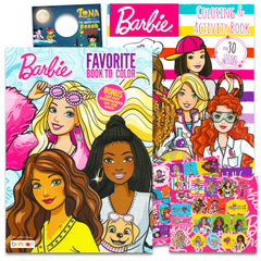 Barbie Coloring Book 2 Pack cover with stickers promotes creative, screen-free play