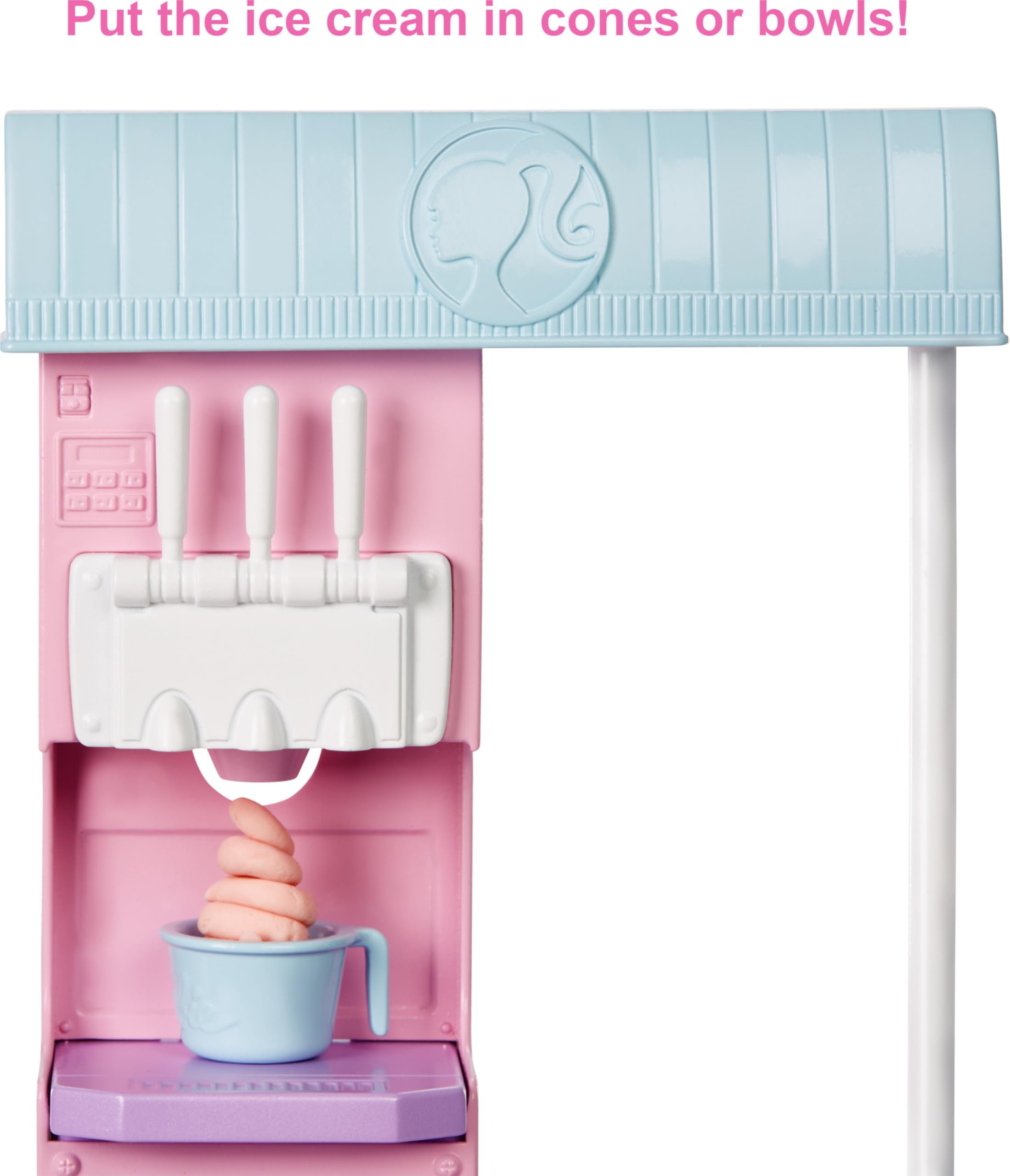 Barbie cones, bowls, and spoons for versatile pretend serving play.