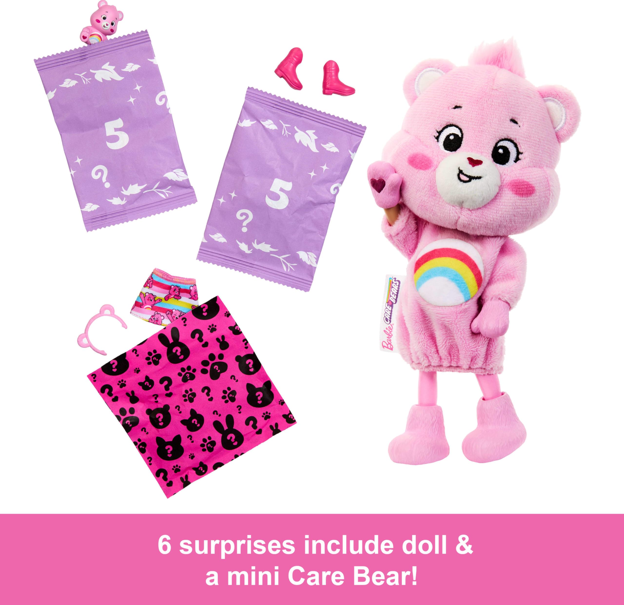 Barbie Cutie Reveal Care Bears headband with mini Care Bears friend for play
