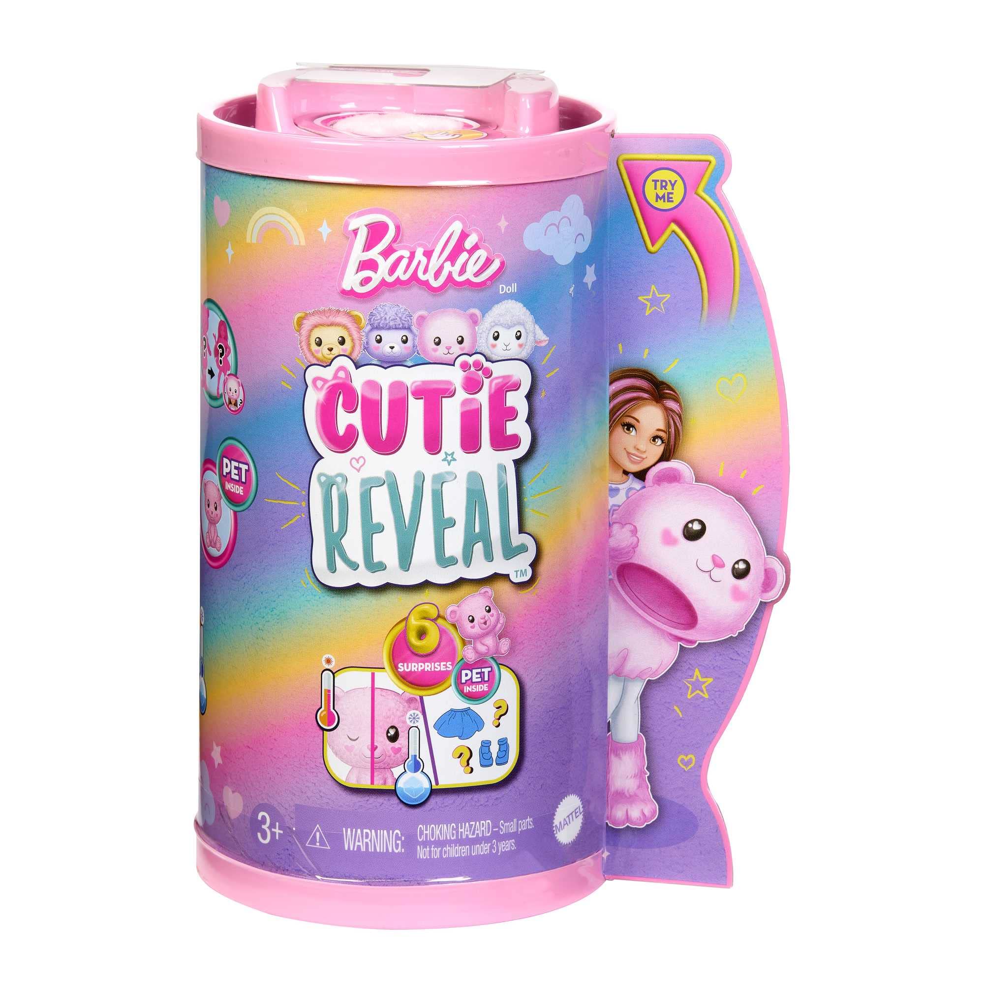 Barbie Cutie Reveal color-change eyes engage water-triggered magic.