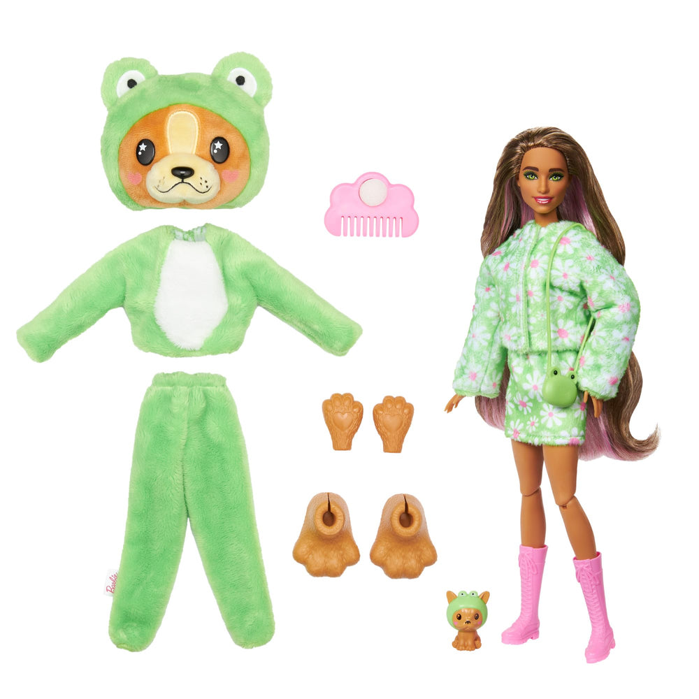 Barbie Cutie Reveal color-change feature with icy and warm water for playability.