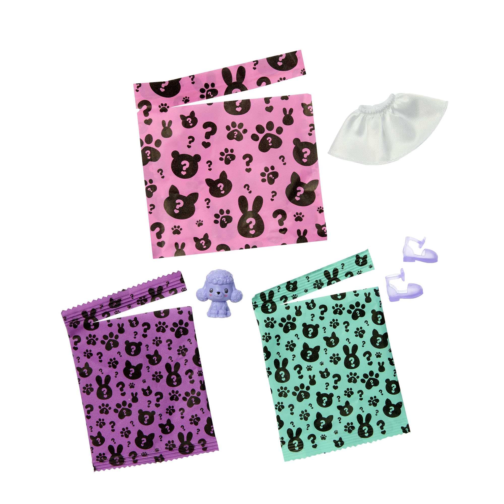 Barbie Cutie Reveal mini poodle color-change feature with icy and warm water.