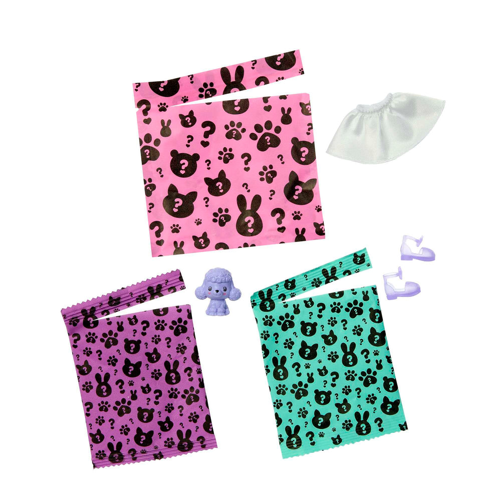 Barbie Cutie Reveal mini poodle color-change feature with icy and warm water.