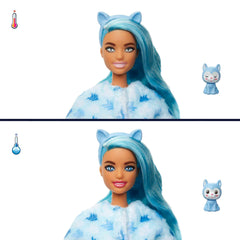 Barbie Cutie Reveal doll with icy blue hair and twinkle details.
