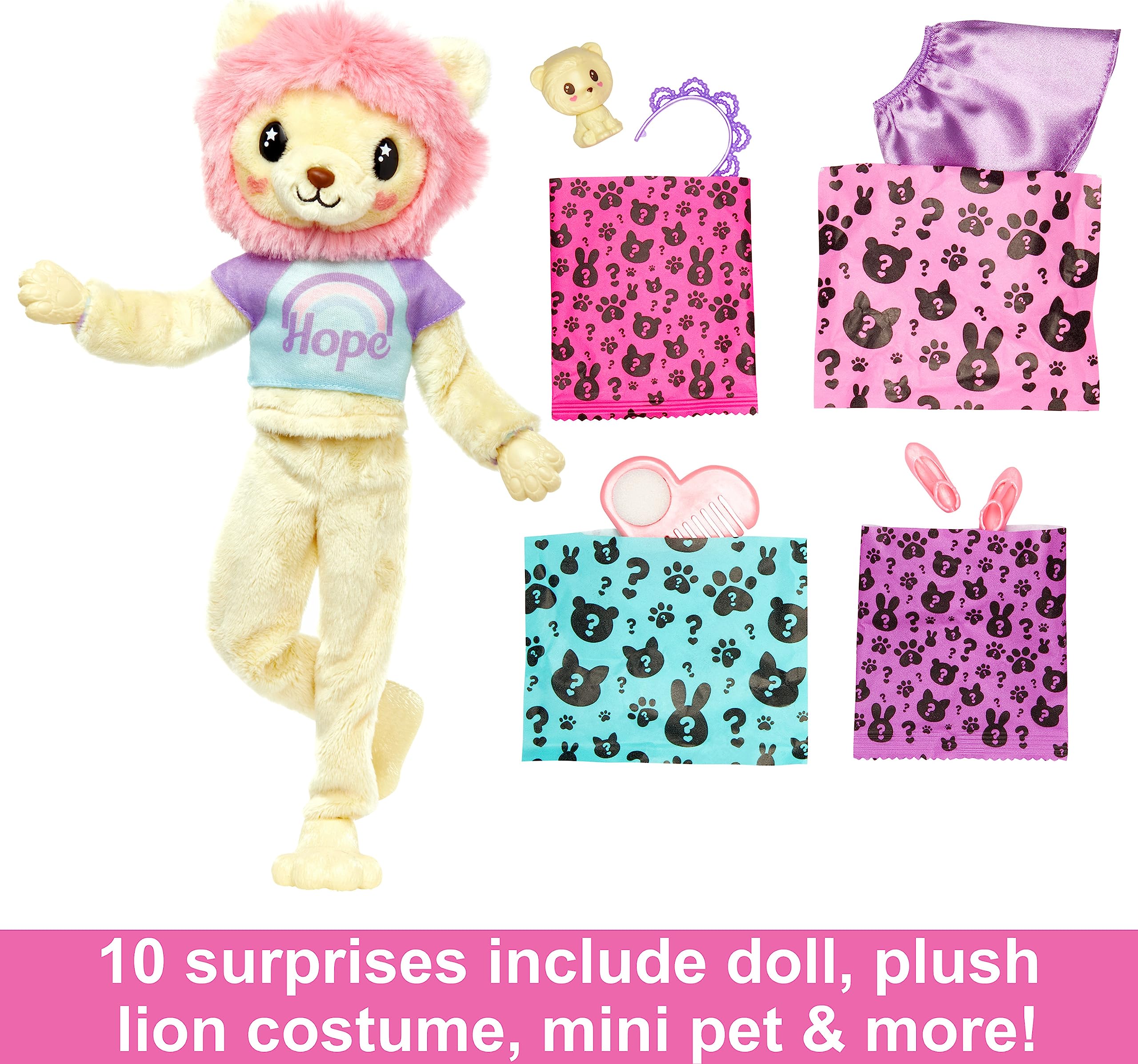 Barbie Cutie Reveal doll featuring long purple-streaked hair styling fun
