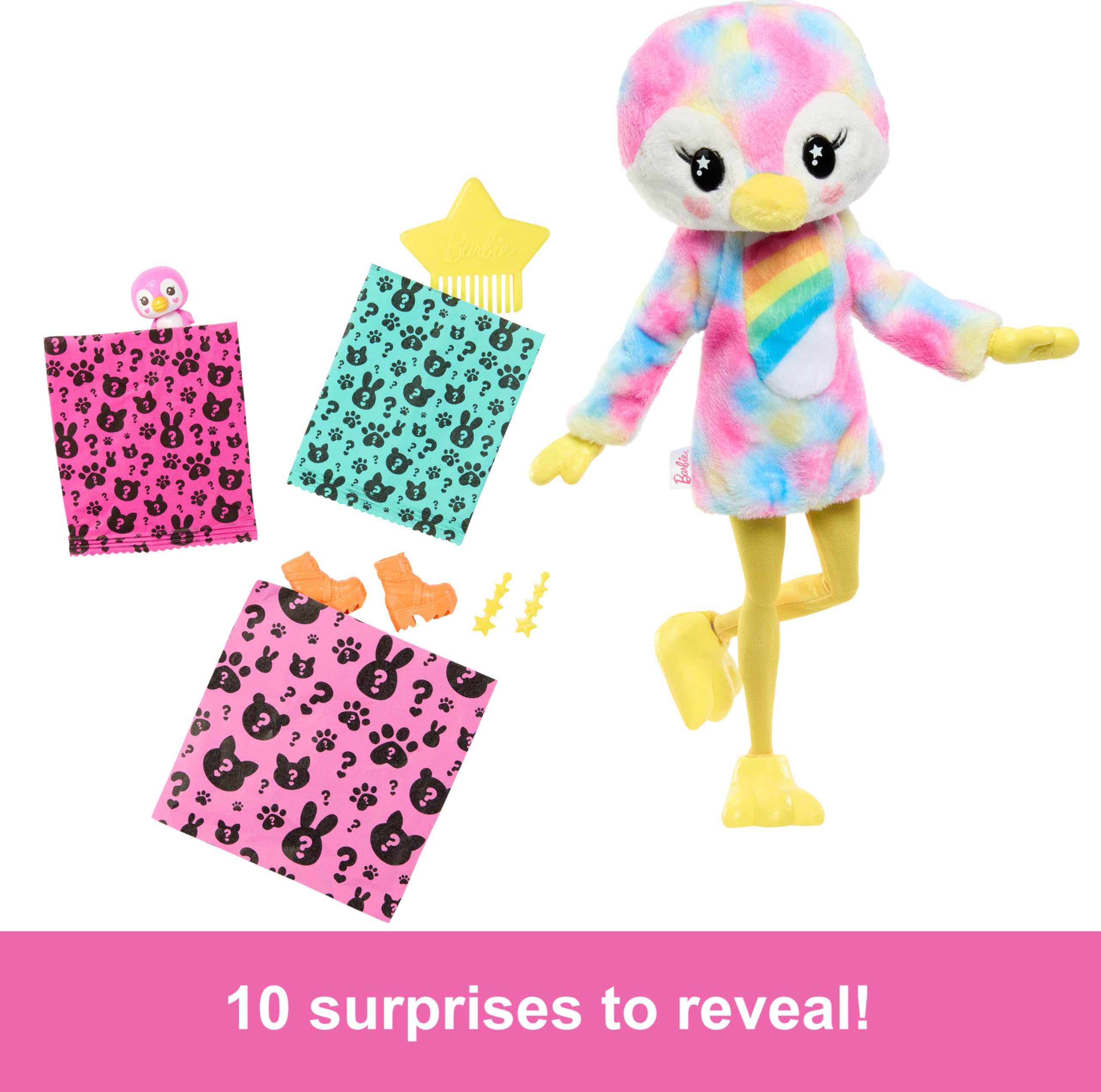 Barbie Cutie Reveal mini pet eyes open and close with water effects.