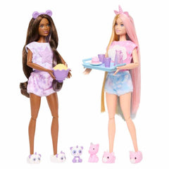 Barbie Cutie Reveal mini pets join bedtime adventures as cozy story companions.