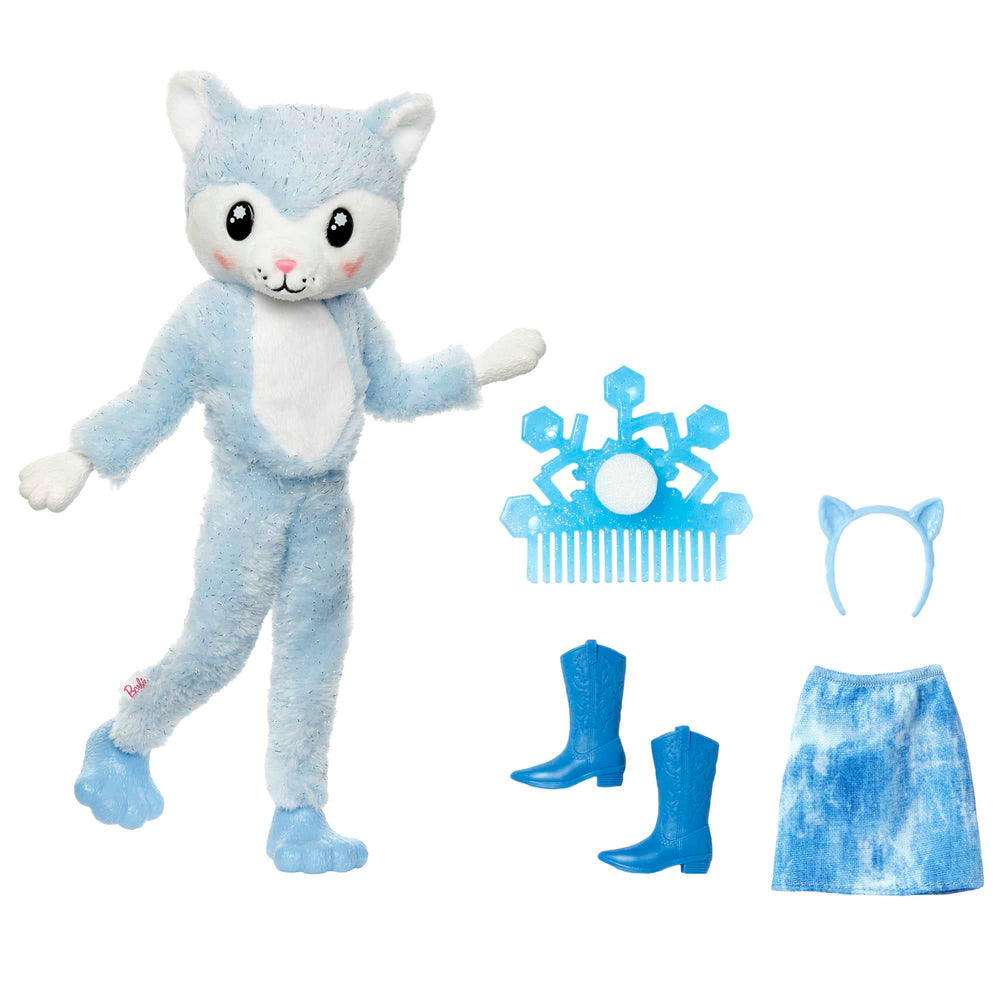 Reversible costume top becomes a cozy fleece jacket for Barbie play.