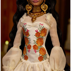 Barbie Day of the Dead 2025 doll calavera face paint adds cultural detail to the collectible.