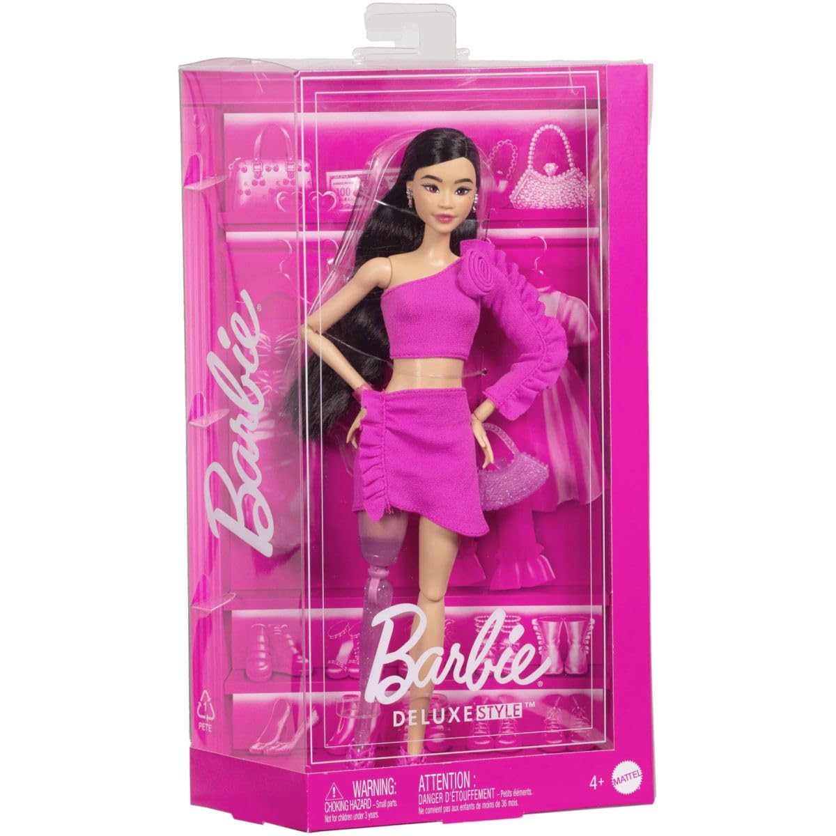 Barbie Deluxe Style Doll #2 pink top and skirt set for vibrant styling