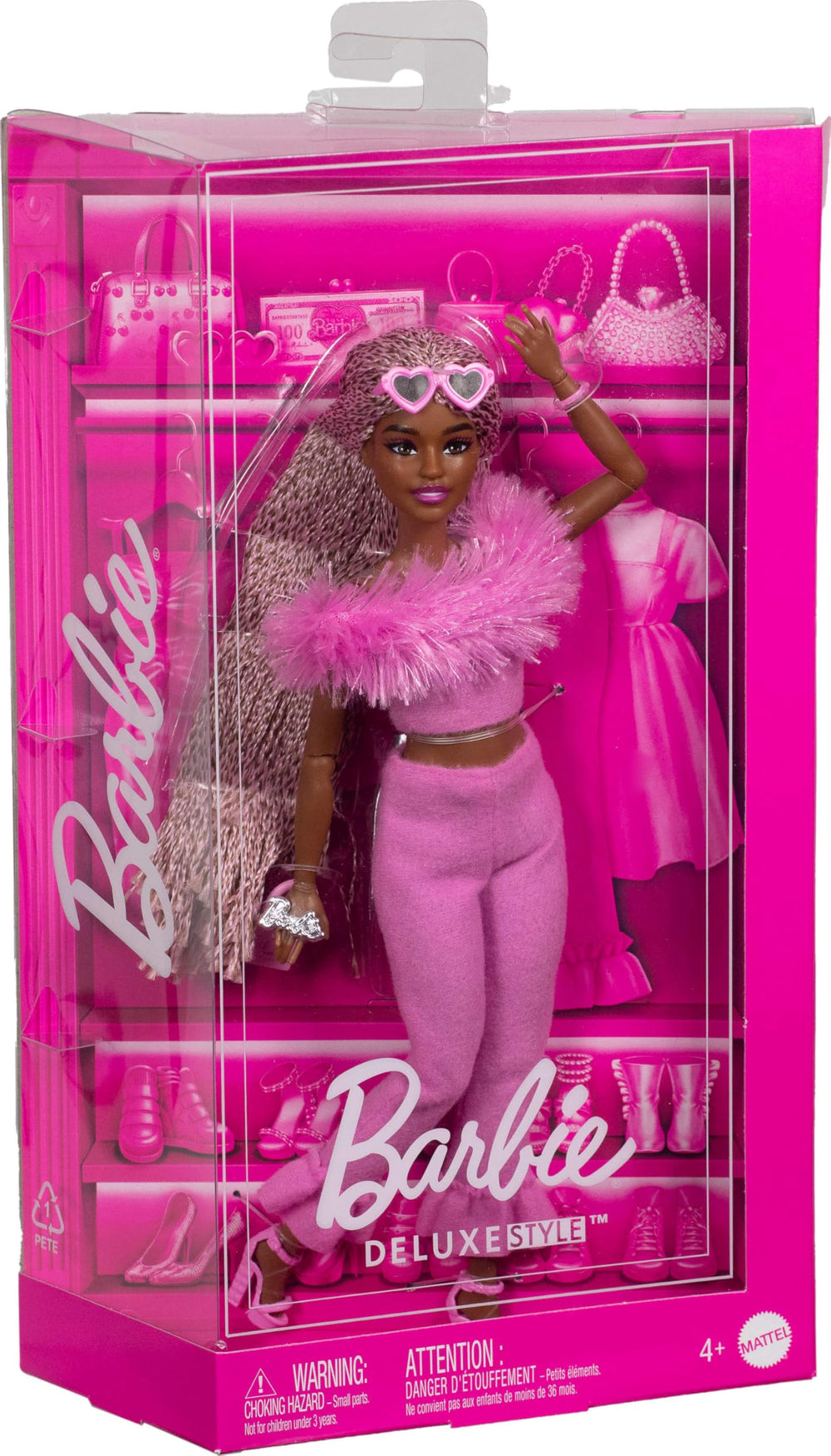 Barbie Deluxe Style doll with bendable joints enables dynamic posing.