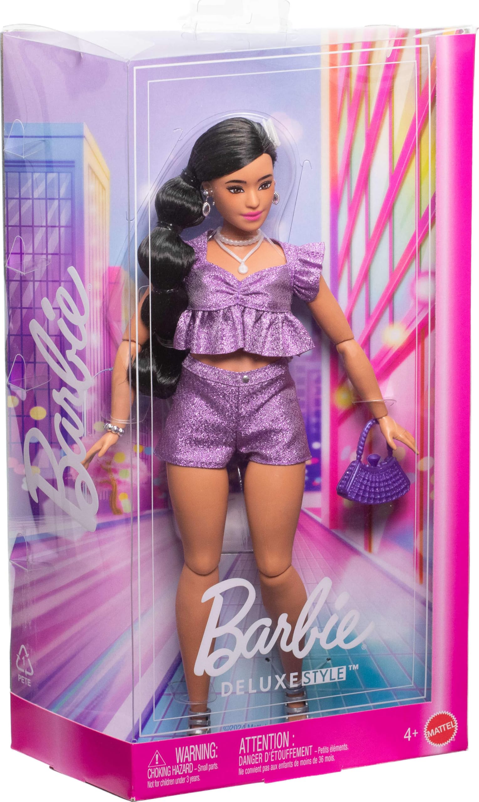 Barbie Deluxe Style Doll bendable joints enable dynamic poses and display.